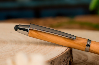 Logo trade promotional merchandise image of: Wooden ballpen with touch function ERFURT